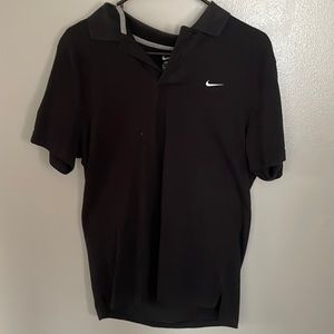 Nike Men’s Button Down Polo Shirt (Medium) (Black)